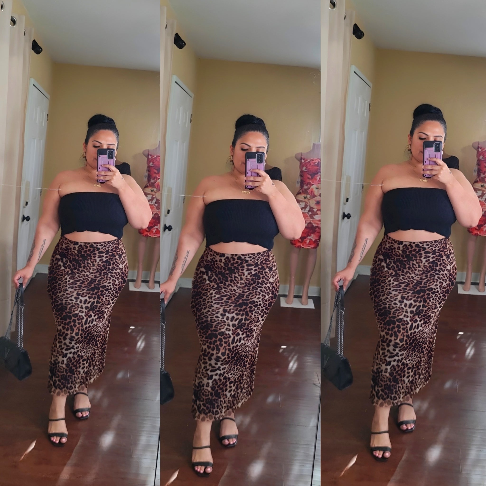 Vega mesh cheetah skirt