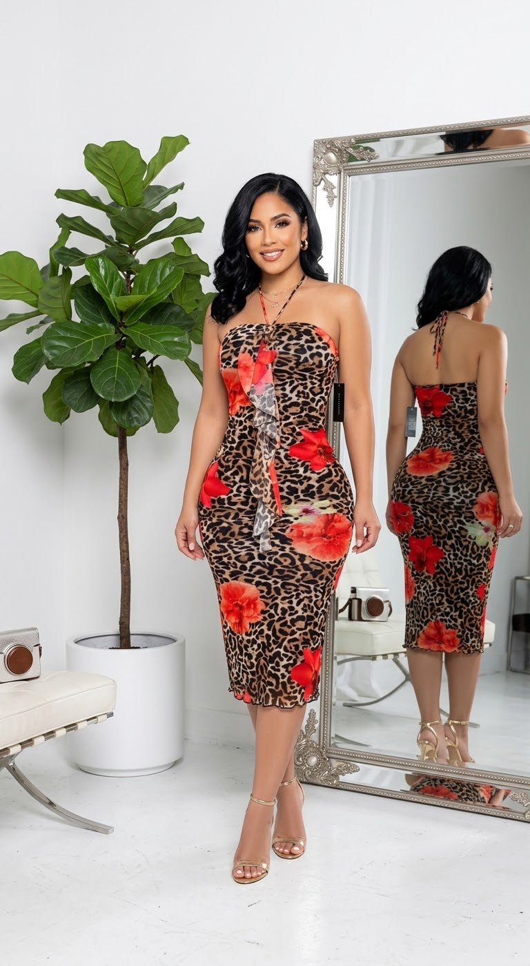 Coral Mermaid Maxi Dress