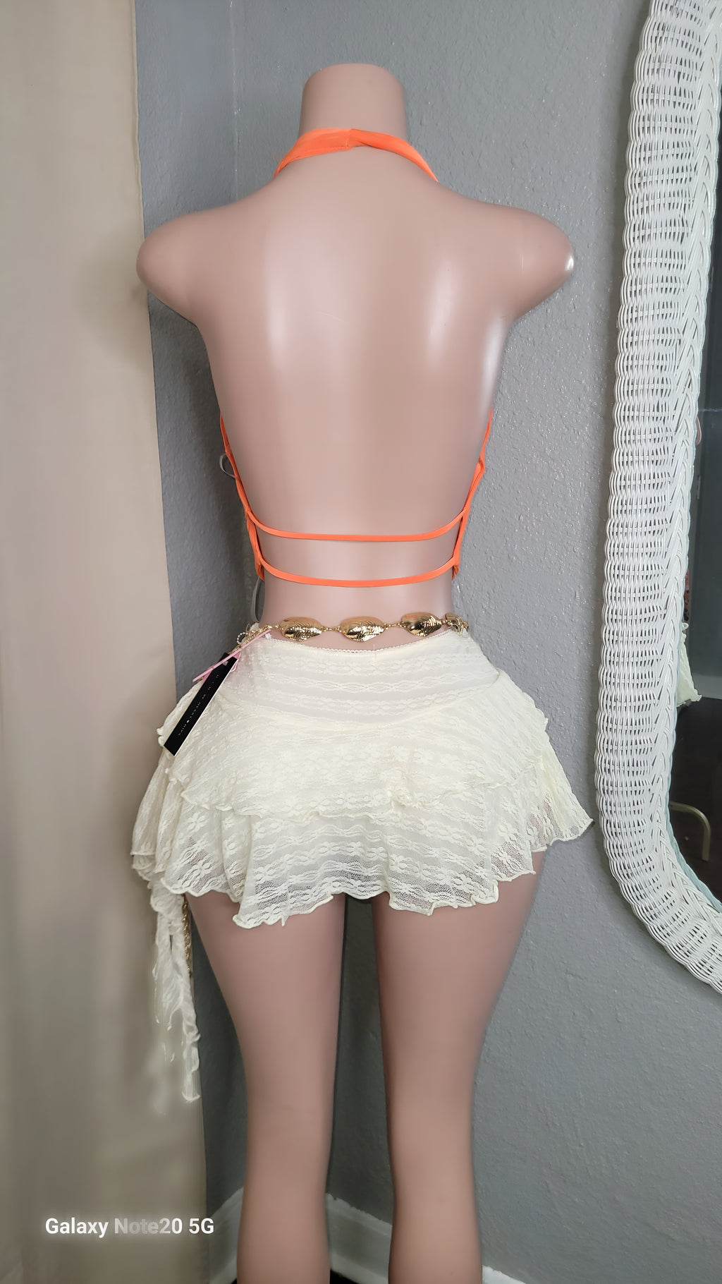 Renata ruffle skort (ivory)