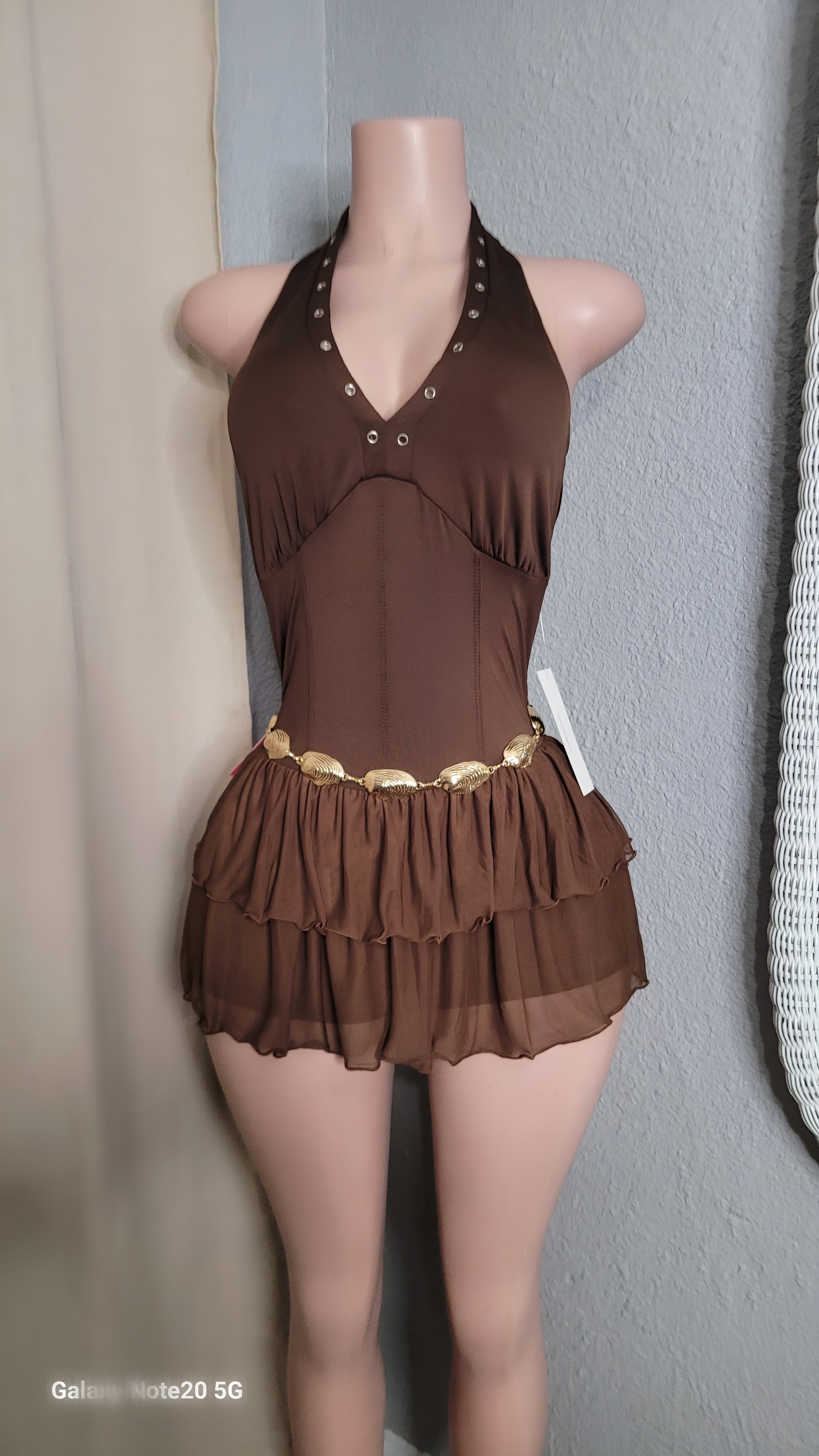 Bliss ruffle mini dress w/short