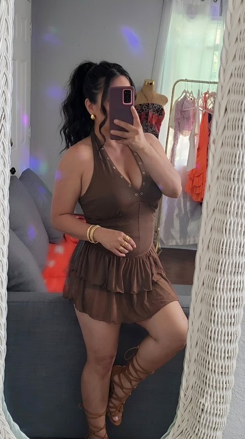Bliss ruffle mini dress w/short