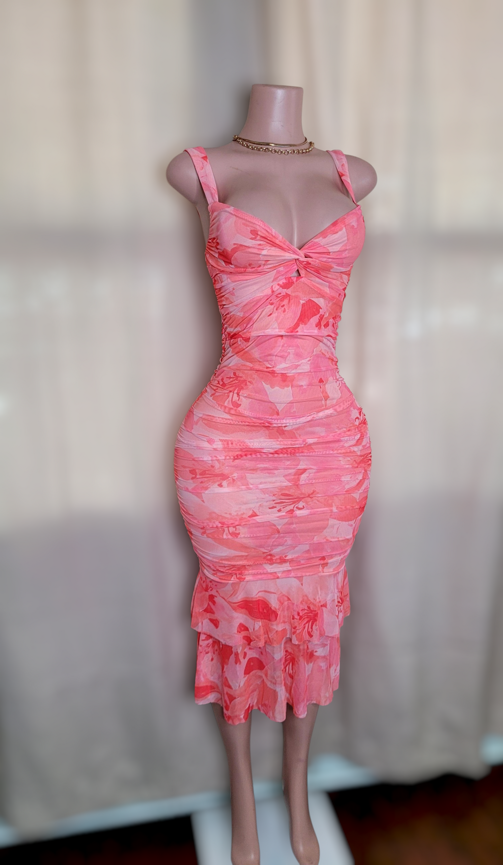 Aleska Flower Midi dress