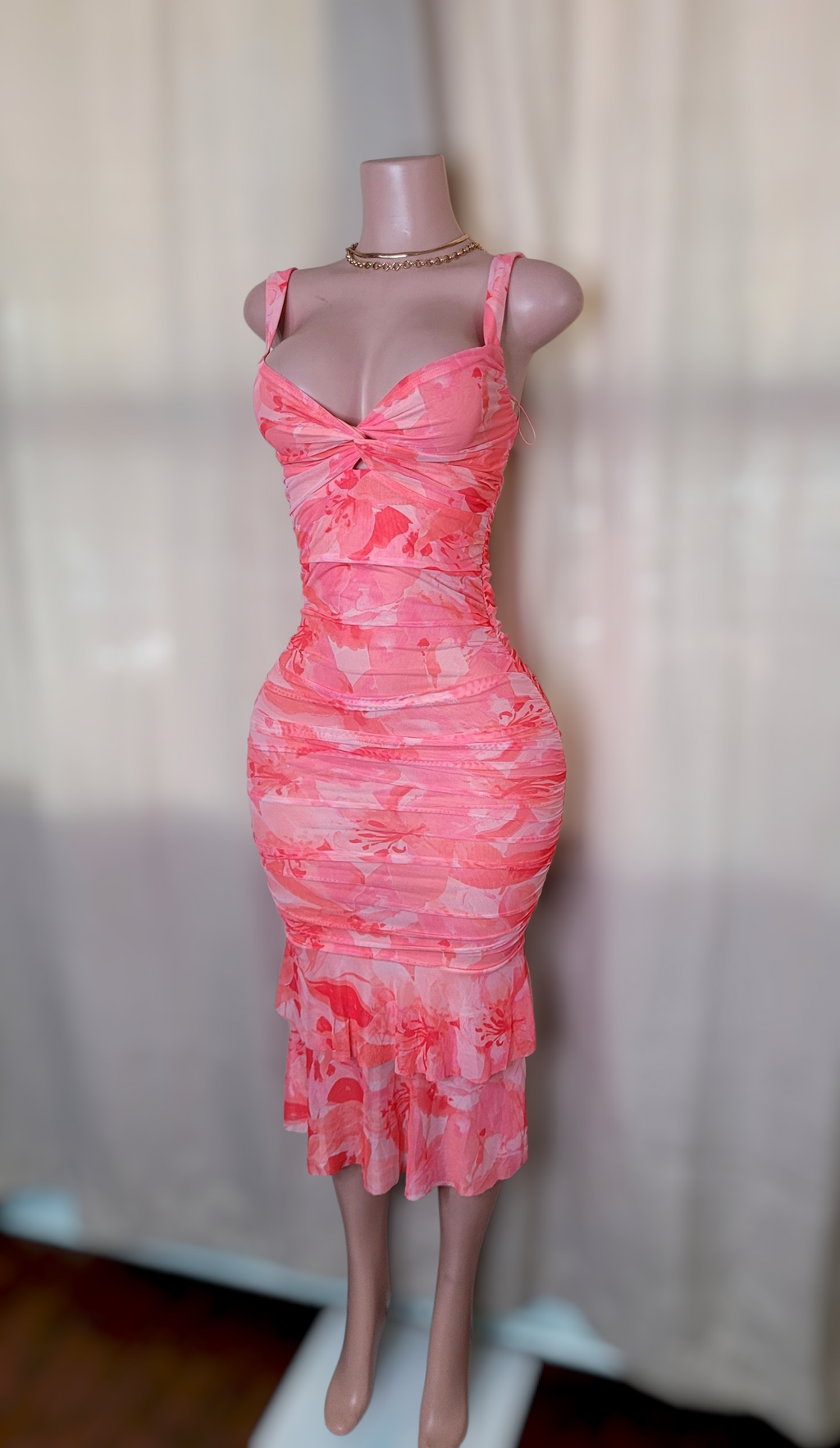 Aleska Flower Midi dress