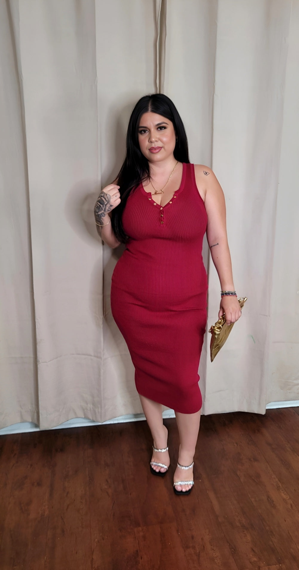 Karena midi dress (burgundy)