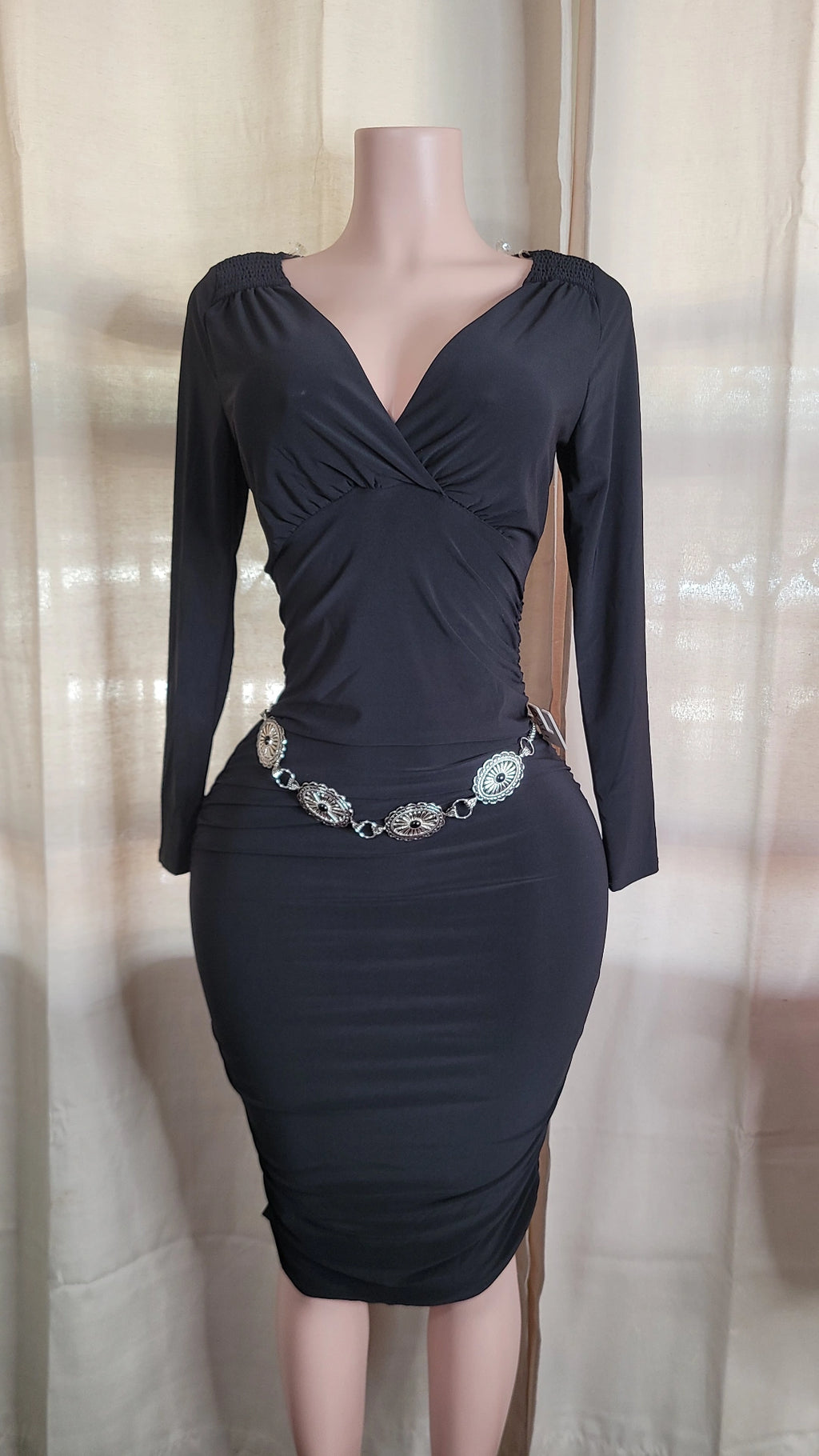 Black chain belt