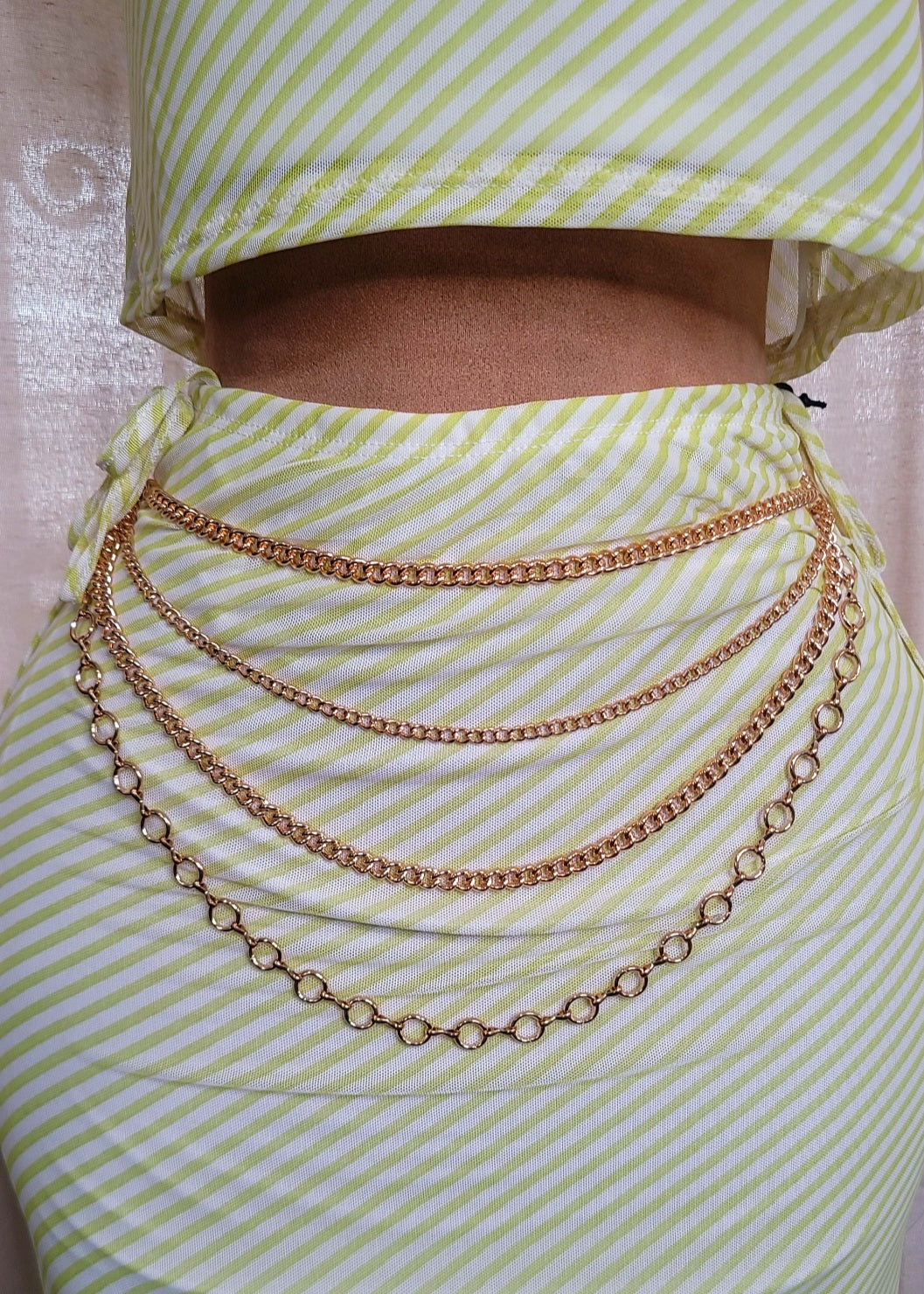 Gold chain belt