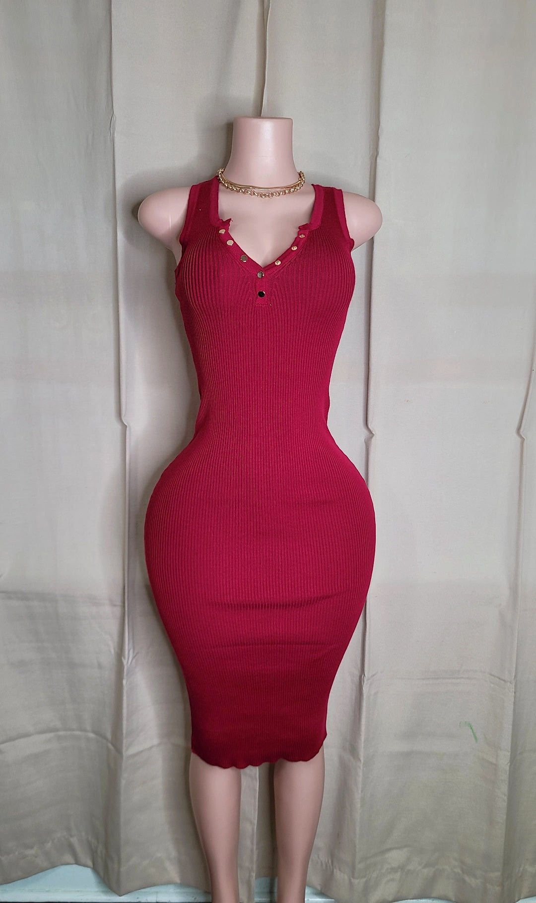 Karena midi dress (burgundy)