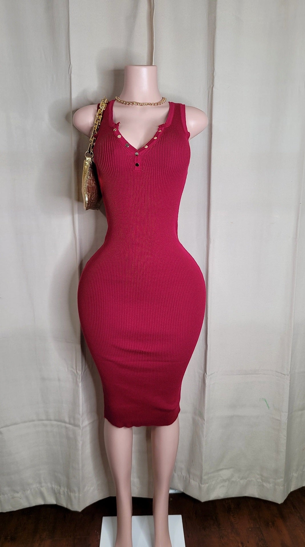 Karena midi dress (burgundy)