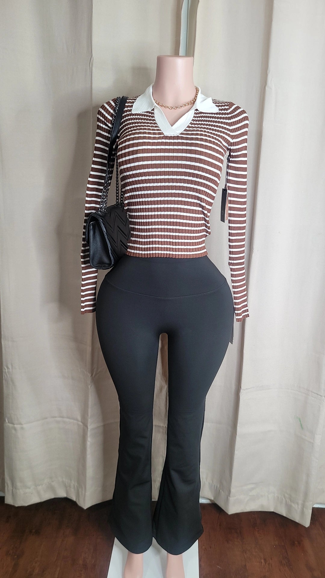 Kamila shirt (brown/white)