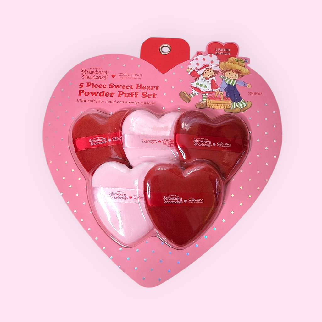 5 piece Sweet Heart powder puff set