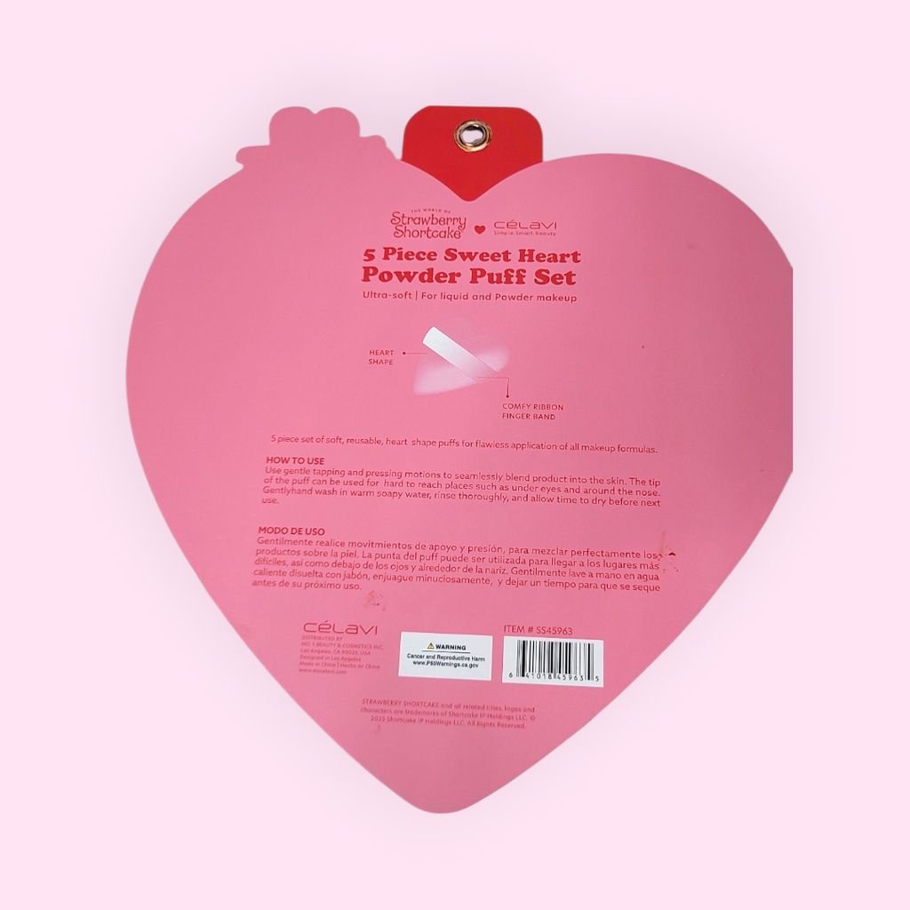 5 piece Sweet Heart powder puff set