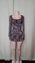 Kyara ruched mini dress (Brown)