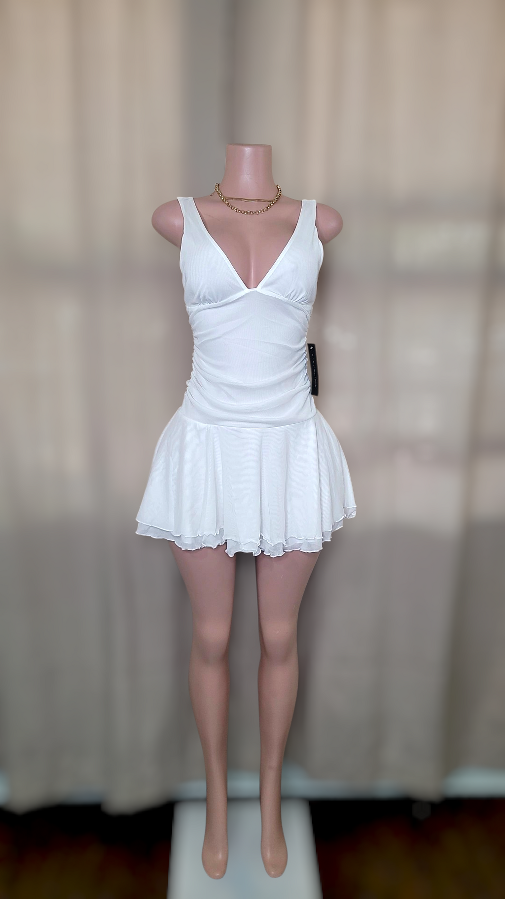 Micaela ruched mini dress