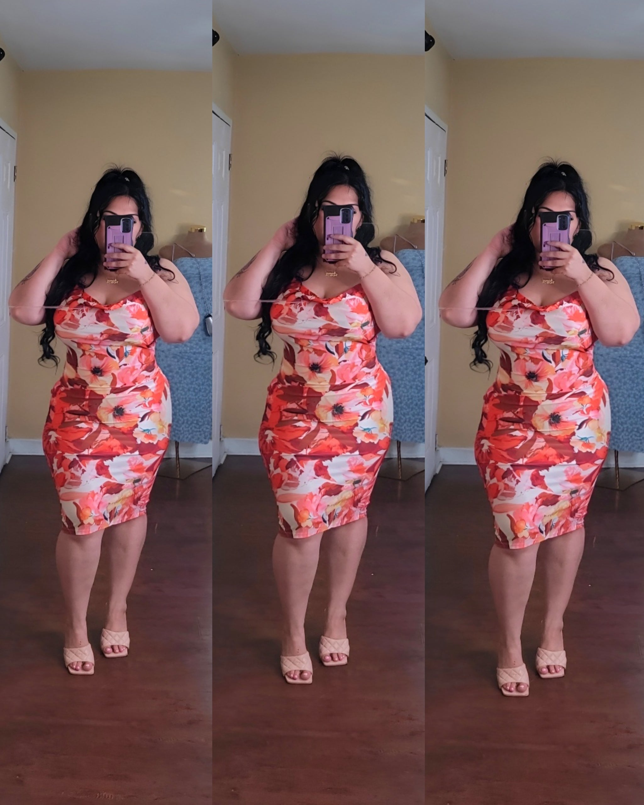Salma flower midi dress