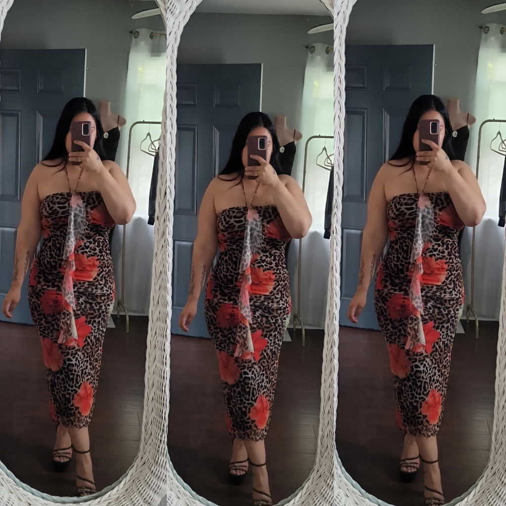 Coral Mermaid Maxi Dress