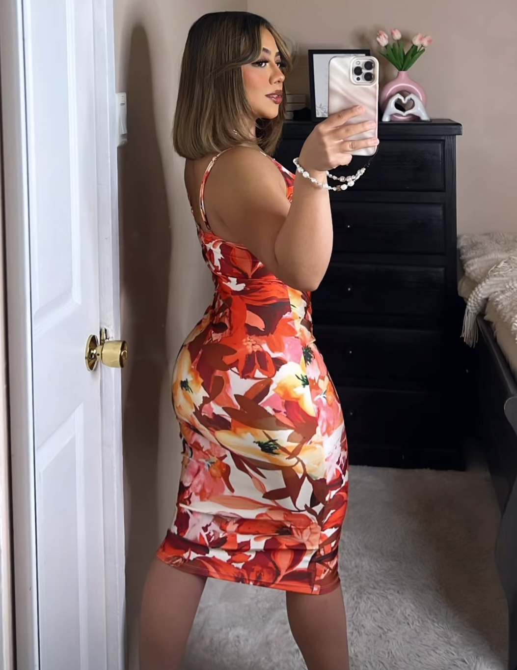 Salma flower midi dress